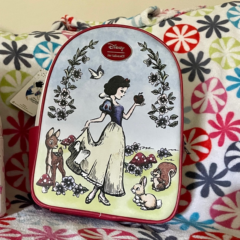 Disney Snow White Floral Backpack with Red Accents